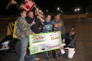 Brady Bacon picked up $3,000 at the Southern New Mexico Speedway with the West Texas ASCS 305 Region in the 5th annual ASCS 305 Sprint Car Shootout. (ASCS / Bryan Hulbert)
