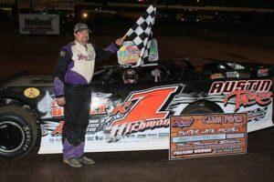 Riley Hickman repeated as the Cabin Fever 40 Champion at Boyds Speedway. (Wells Racing Photography)