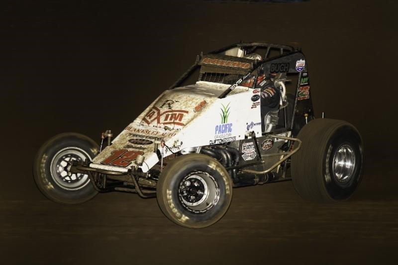 Robert Ballou of Rocklin, California won Thursday night's opener of the Budweiser "Oval Nationals" presented by All Coast Construction at Perris (Calif.) Auto Speedway. (Rich Forman Photo) 