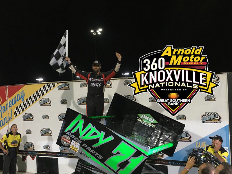 Jamie Veal held them off on night #2 of the 360 Nationals at Knoxville (Joanne Cram Photo)